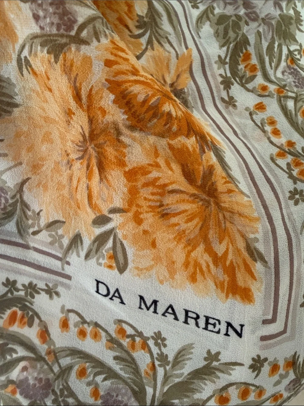 Vintage Da Maren Floral Silk Scarf